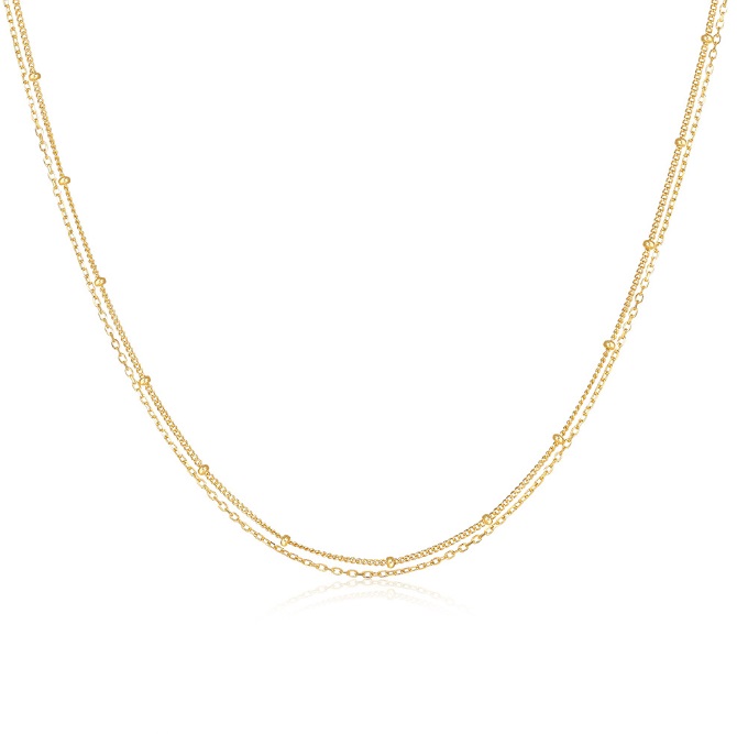 925 Sterling Silver Gold Plated Chain Necklace